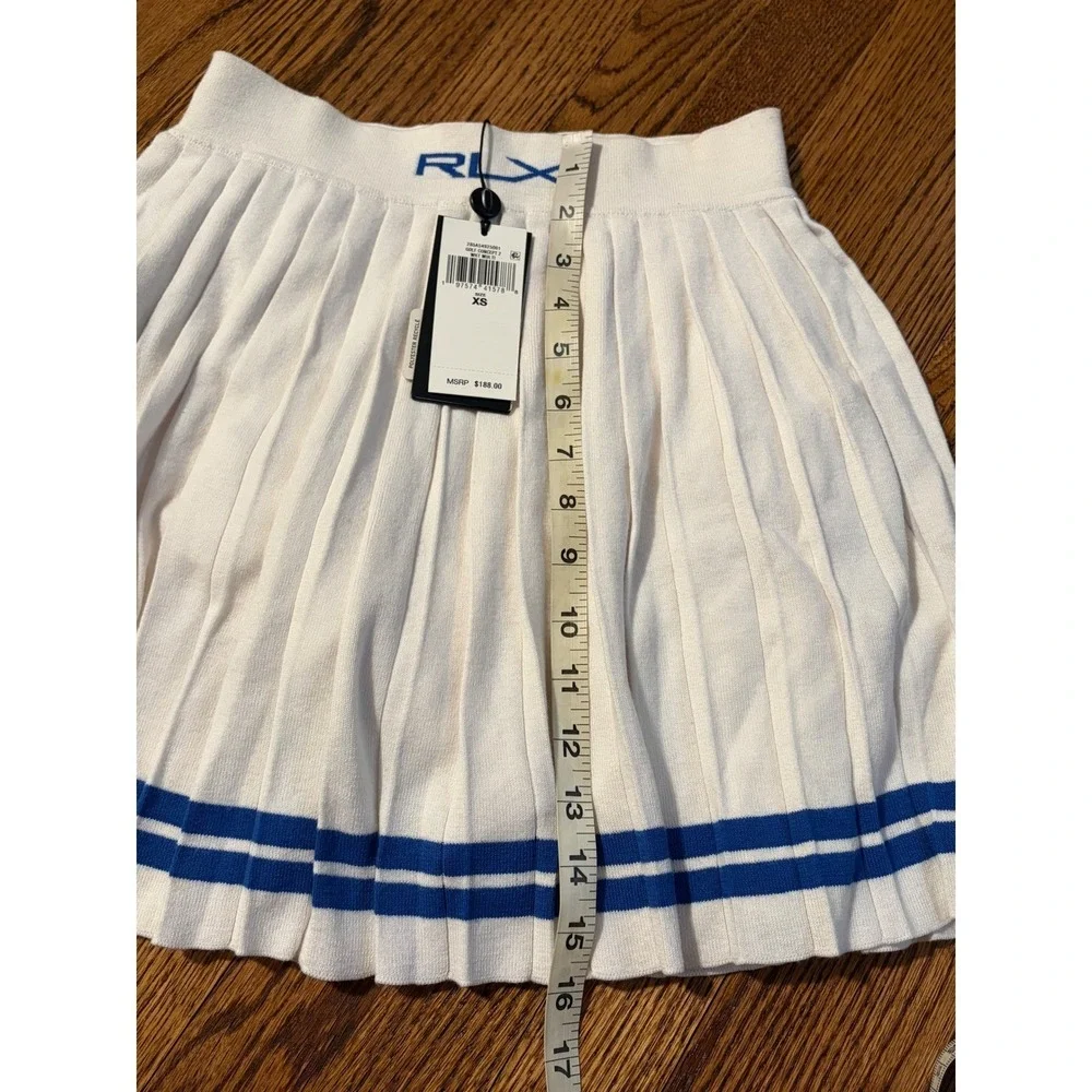 NEW RLX Ralph‎ Lauren | Pleated Cricket Skort White Blue Sz XS